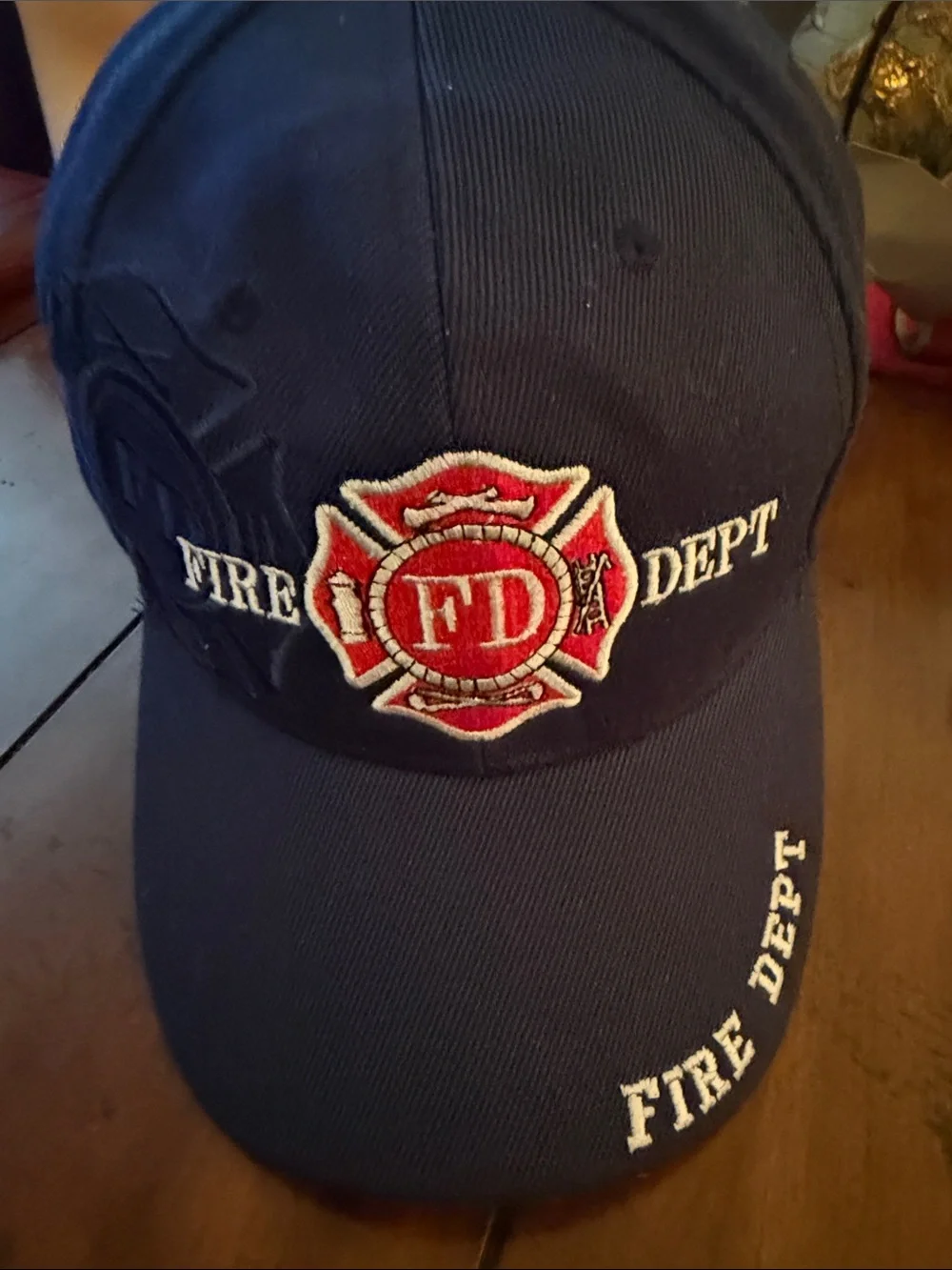 Fire Dept Embroidered Patch Navy Cap
